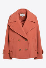 Chloé Double-Breasted Wool Coat Pink CH25WMA96272/T_CHLOE-6AG