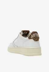 Autry Medalist Leather Sneakers with Leopard Print Heel White AULWHJ02/T_AUTRY-HJ02