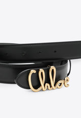 Chloé Iconic Logo Calfskin Belt Black CH26SBB15PR4/T_CHLOE-001