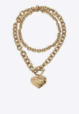 Chloé Puffed Heart Pendant Chain Necklace Gold CH26AJN09LLB/T_CHLOE-9AI