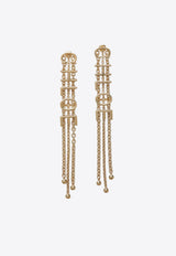 Chloé Logo Lettering Dangling Earrings Gold CH26AJE14CB7/T_CHLOE-9DC