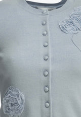 Self-Portrait Floral Embroidered Knit Cardigan Light Blue PF26-068C-BLBLUE_77b785a6-f743-49bd-acf1-877431613c96