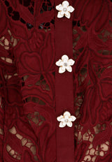 Self-Portrait Floral Lace Mini Shirt Dress Burgundy PF26-111SA-BUBURGUNDY_b5ca8d59-2515-4a16-b236-f1e4a0952d82