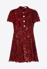 Self-Portrait Floral Lace Mini Shirt Dress Burgundy PF26-111SA-BUBURGUNDY_b5ca8d59-2515-4a16-b236-f1e4a0952d82
