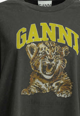 GANNI Tiger Print Long-Sleeved T-shirt Black A1050233252_5ec5063e-91e3-4e53-b287-67ce24519af7