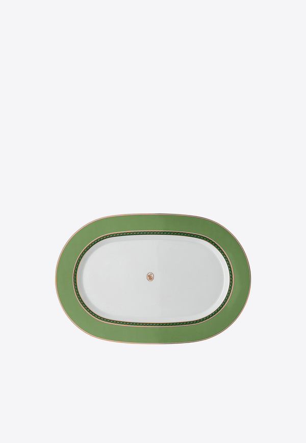 Swarovski Signum Porcelain Oval Platter Green 10470-426349-12734