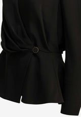 Chloé V-neck Draped Top Black CH26AHT70036001_22d53e6d-6089-45ea-b1fc-30dfc574e9d9