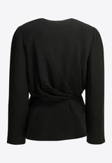 Chloé V-neck Draped Top Black CH26AHT70036001_22d53e6d-6089-45ea-b1fc-30dfc574e9d9