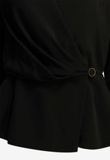 Chloé V-neck Draped Top Black CH26AHT70036001_22d53e6d-6089-45ea-b1fc-30dfc574e9d9