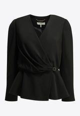 Chloé V-neck Draped Top Black CH26AHT70036001_22d53e6d-6089-45ea-b1fc-30dfc574e9d9