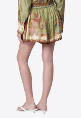 Zimmermann Indra Floral Silk Mini Shorts Multicolor 3497ASS262SI/T_ZIMM-KS
