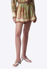 Zimmermann Indra Floral Silk Mini Shorts Multicolor 3497ASS262SI/T_ZIMM-KS