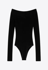 Alaïa Off-Shoulder Knit Bodysuit Black AA9B0342K017AVI/T_ALAIA-995