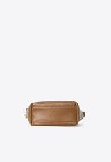 Burberry B Clip Grained Leather Bucket Bag Brown 8123598--B8630