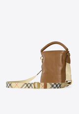 Burberry B Clip Grained Leather Bucket Bag Brown 8123598--B8630