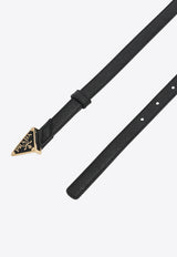 Prada Triangle Logo Leather Belt Black 1CC621053/T_PRADA-F0002