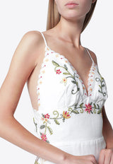 Farm Rio Floral Embroidered Midi Dress Ivory 355804CO/T_FARM-L0025