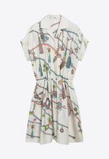 Versace Hangin' Out' Print Silk Mini Shirt Dress Multicolor 10254981A18643/T_VERSA-5KA10