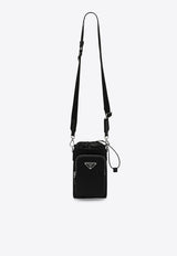 Prada Triangle Logo Re-Nylon Phone Holder Black 2ZH1552DMI/T_PRADA-F0002