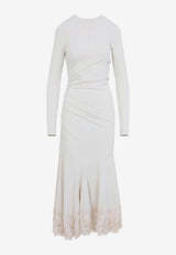 Ruched Midi Velvet Dress