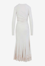Ruched Midi Velvet Dress