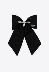Prada Triangle Logo Maxi Bow Hair Clip Black 1IF1632DMI/S_PRADA-F0002