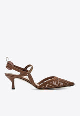 Fendi Colibrì Lite 70 Slingbacks Pumps Brown 8J8558AY0M/T_FENDI-F1XHR