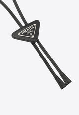 Prada Triangle Logo Leather Tie Black 2IC027QHH/S_PRADA-F0002