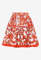 Majolica Print Poplin Mini Skirt
