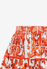 Majolica Print Poplin Mini Skirt
