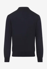 Half-Zip Wool Polo Sweater