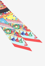 Carretto Print Silk Bandeau Scarf