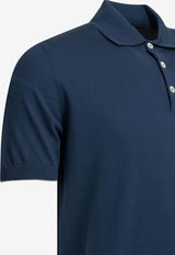 Brunello Cucinelli Basic Polo T-shirt Blue M29800125YCOZ76_cd96997e-966b-45a9-acbb-cff8a3f294e3