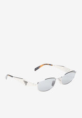 Triangle Logo Oval Sunglasses