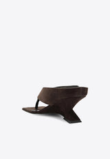 The Attico Cheope 65 Suede Thong Sandals Brown 261WSH00920LBT007AA/T_ATTIC-204