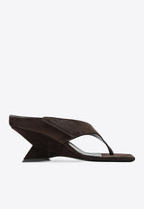 The Attico Cheope 65 Suede Thong Sandals Brown 261WSH00920LBT007AA/T_ATTIC-204