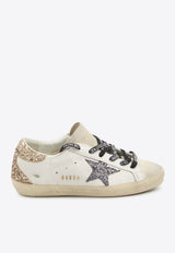 Golden Goose DB Super Star Leather Sneakers with Glittered Star and Heel White GWF00102-F005358-82532