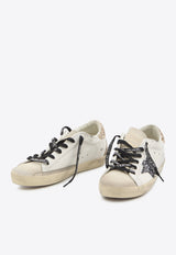 Golden Goose DB Super Star Leather Sneakers with Glittered Star and Heel White GWF00102-F005358-82532