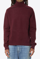 Maison Margiela Wool High-Neck Sweater Burgundy S50HL0071-M13303-211F