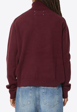 Maison Margiela Wool High-Neck Sweater Burgundy S50HL0071-M13303-211F