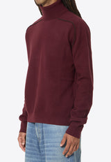 Maison Margiela Wool High-Neck Sweater Burgundy S50HL0071-M13303-211F