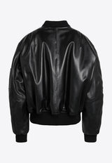 The Attico Anja Leather Bomber Jacket Black 261WCB00004LBT128AA/T_ATTIC-100