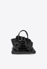 The Attico Mini La Passeggiata Handbag in Croc-Embossed Leather Black 260WAH00063LBT155PR/T_ATTIC-100
