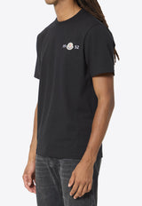 Moncler Logo Print Crewneck T-shirt Black L20918C00052-8790F-999