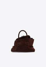The Attico Mini La Passeggiata Suede Handbag Brown 260WAH00063LBT007AA/T_ATTIC-850