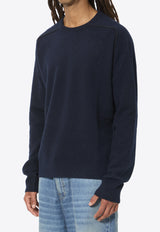 Maison Margiela Wool Crewneck Sweater Blue S50HL0070-M13303-511F