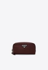 Prada Speedrock Nylon and Leather Pouch Bag Burgundy 2NA0632HE1/S_PRADA-F0007
