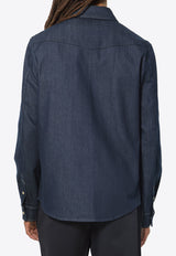 Moncler Logo Patch Denim Shirt Blue L20912F00008-598X1-76C