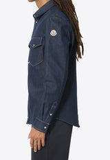 Moncler Logo Patch Denim Shirt Blue L20912F00008-598X1-76C