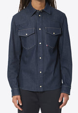 Moncler Logo Patch Denim Shirt Blue L20912F00008-598X1-76C